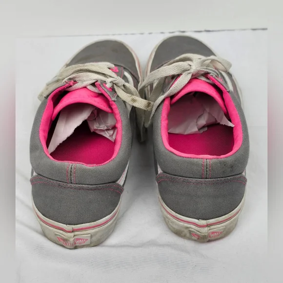 Vans Old Skool  Lace Up Low Sneakers Women's Size 8.0 / Men's Size 6.5 Gray Pink - Picture 5 of 9